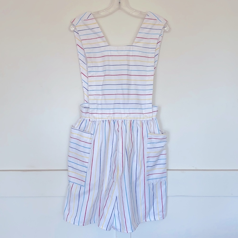 Vintage A.Byer White/Rainbow Striped Romper